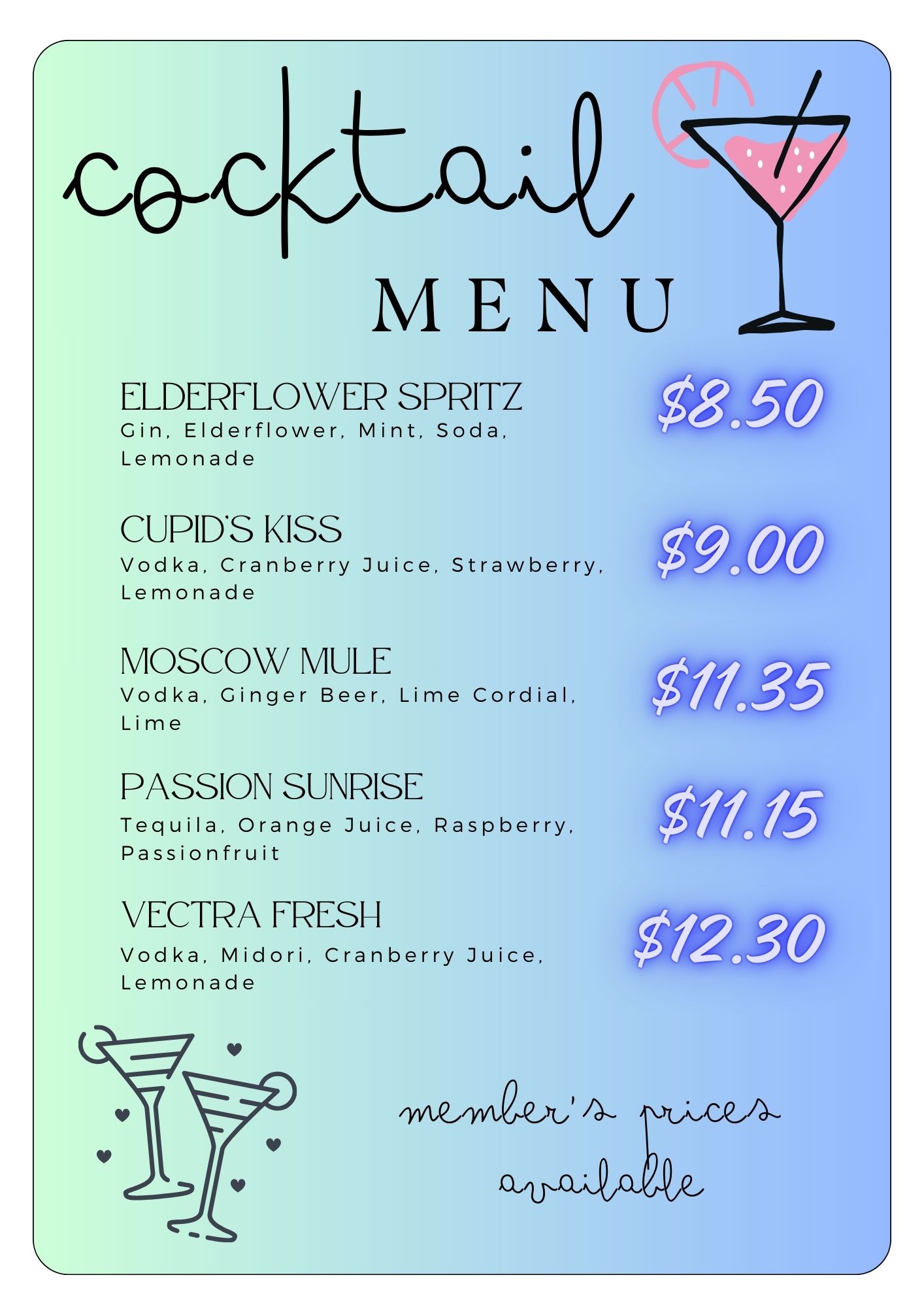 Cocktail menu (2)